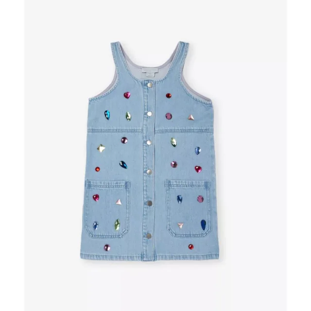Stella McCartney Jewel-Embellished Girls Denim Dress 8y in blue Denim from Poshmark