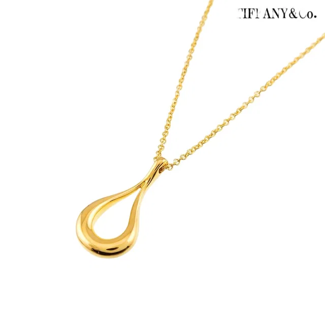 Tiffany & Co. Open Teardrop Necklace 40 18K Yellow Gold in Yellow from The Reluxe
