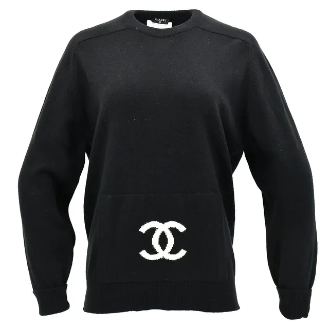 Chanel Fall 1994 CC Logo Cashmere Sweater #38 in Cashmere from AMORE Vintage Tokyo