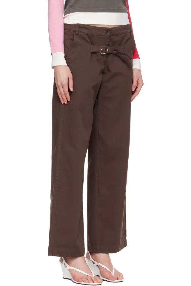 Gimaguas Brown Belt Trousers, photo 2 of 4 from SSENSE