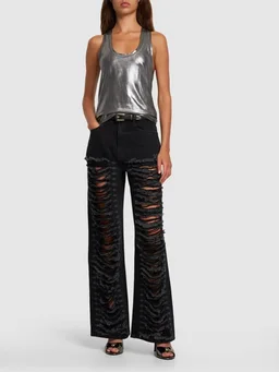 Dion Lee Wide-leg jeans with applied details in 100% Cotton, photo 6 of 9 from LUISAVIAROMA