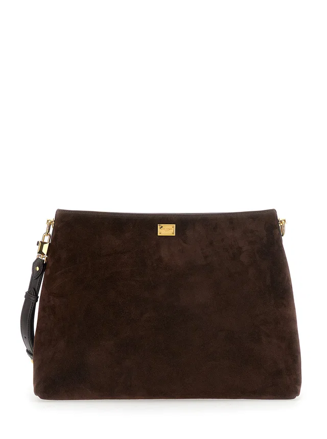 Dolce & Gabbana Vittoria Shoulder Bag — Brown Suede in Brown Suede from HEWI