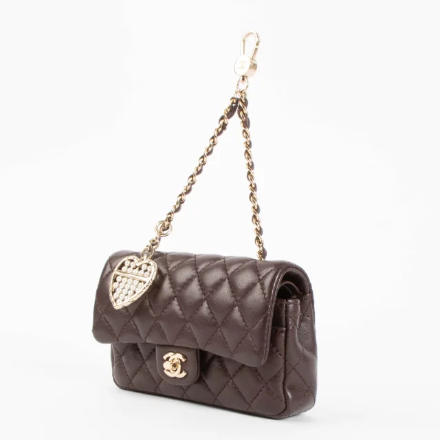 Chanel Burgundy Lambskin Nano Classic Bag Charm in Burgundy Lambskin from Labellov, photo 3 of 6