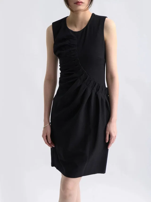 Jil Sander Raf Simons 2010fw Arc Pleat Black Dress, Women's (Size Xxs) in black from Grailed