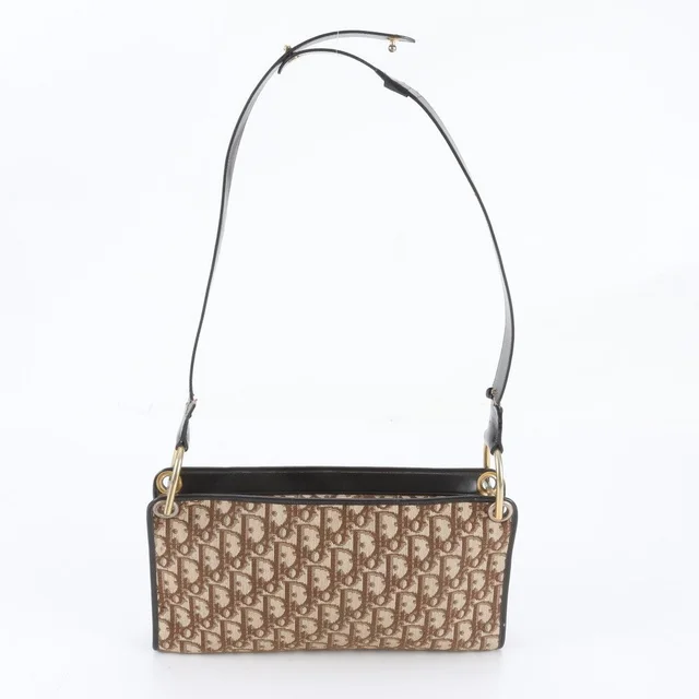 Dior Vintage Trotter Canvas Leather Shoulder Bag in Canvas from The Reluxe