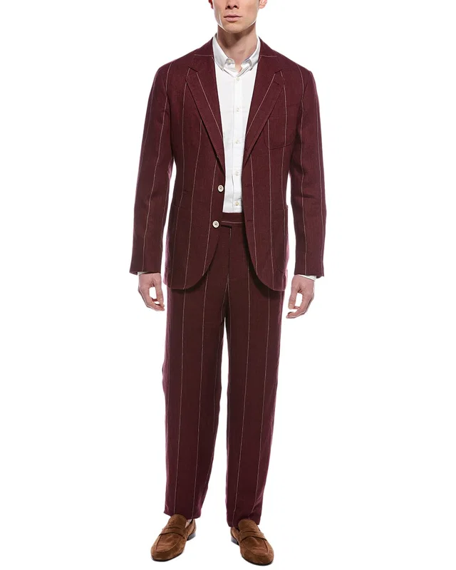 Brunello Cucinelli Linen Suit with Pleated Pant, image 1 of 1 from Gilt