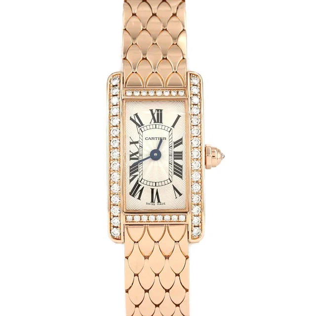Cartier Mini Tank American Pink Gold Quartz in Pink from LuxUness