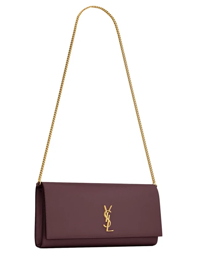 Saint Laurent Shoulder Bag — Burgundy Calf Leather in Burgundy Calfskin from HEWI