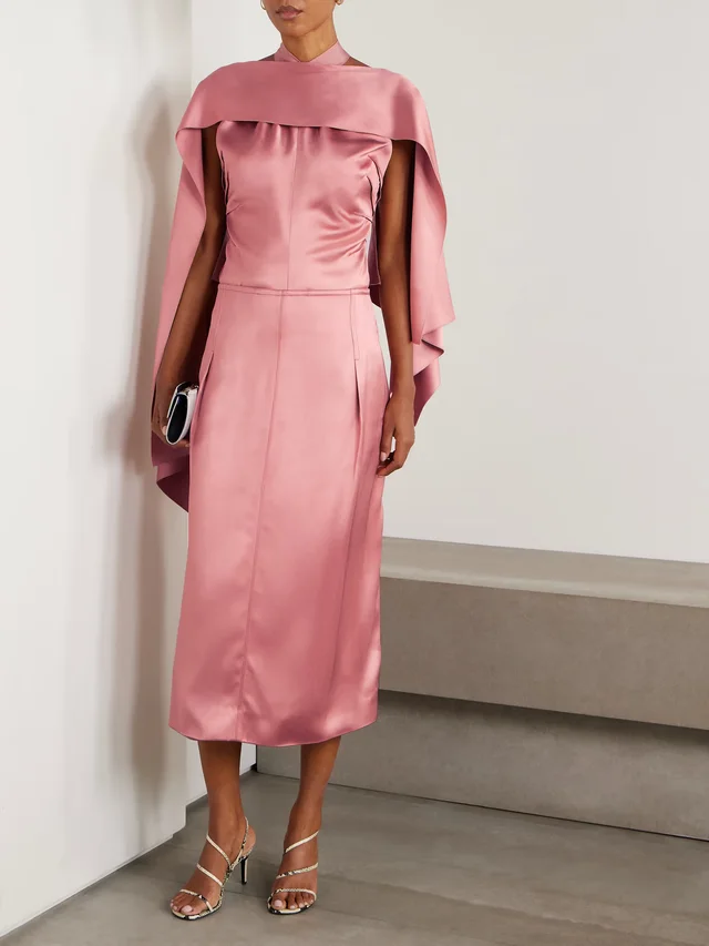 LANVIN Scarf-detailed draped satin top in Pink, photo 2 of 2 from NET-A-PORTER (Canada)