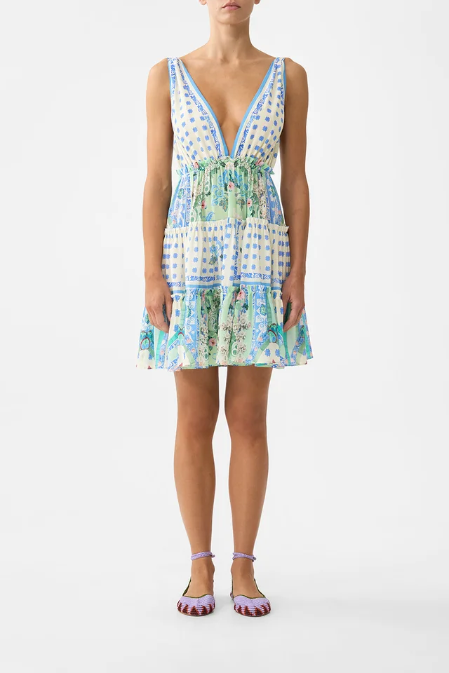 Camilla eBoutique TIERED SHORT DRESS WITH SHOULDER TIES MIDSUMMER MOSAICS from CAMILLA, photo 1 of 1