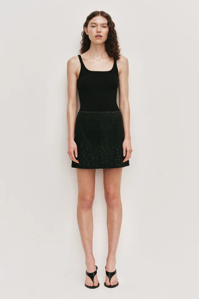 AJE Vanaia Denim Mini Skirt in Black from Aje, photo 1 of 1