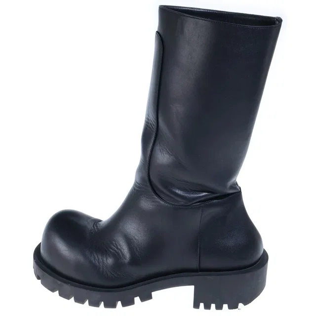 Balenciaga Hummer Leather Boots Long Shoes Black in Black Leather from The Reluxe