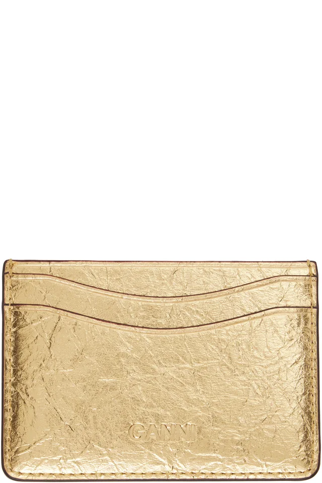GANNI Gold Bou Metallic Card Holder, photo 2 of 2 from SSENSE