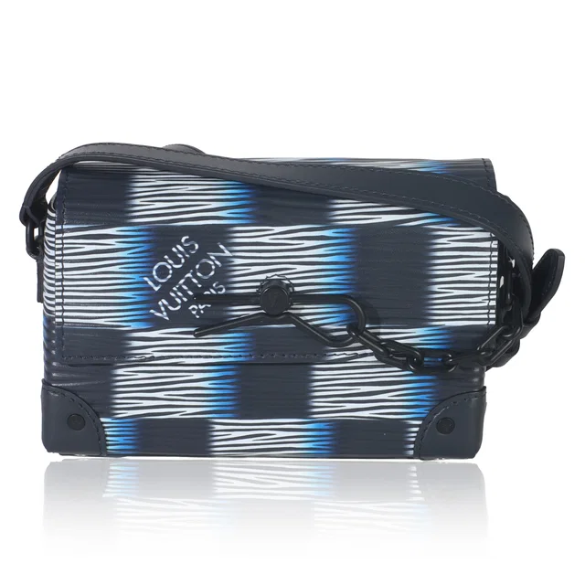 Louis Vuitton Black Blue Damier Rush Epi Steamer Wearable Wallet in Black Leather from myGemma