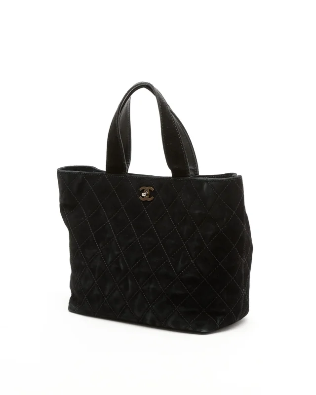 Chanel CC Quilted Suede Tote Bag in Suede from A Retro Tale, photo 2 of 11