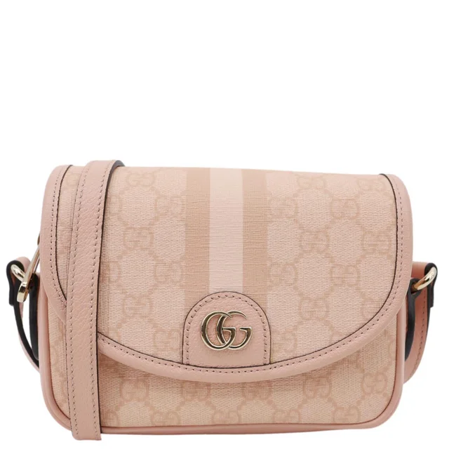 Gucci Ophidia GG Supreme Canvas Shoulder Bag Pink 772239 in Pink Canvas from Dallas Designer Handbags