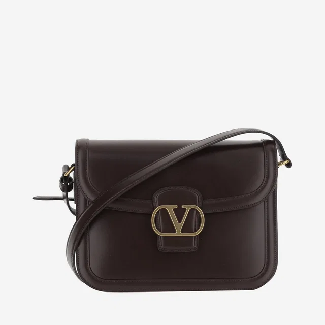 Valentino Garavani Vlogo Shoulder Bag — Brown Calfskin in Brown Calfskin from HEWI
