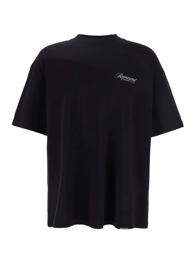 T-Shirt 'Owners Club' Black with Front and Back Print in Cotton for Men in Black, image 1 of 1 from Gaudenzi Boutique