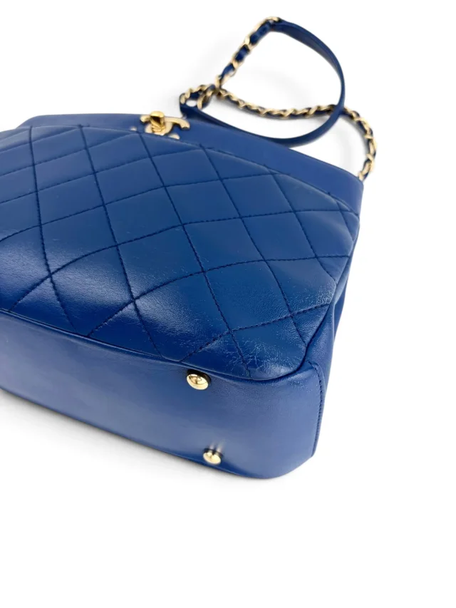 Chanel Blue Carry Chic Shopping Tote in Blue Lambskin from Season 2 Consign, photo 7 of 9