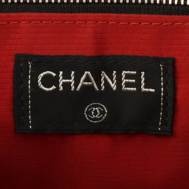 Chanel Circa 1998 Travel Line Tote Bag, Black in Black Nylon from VINTAGE QOO TOKYO, photo 6 of 12