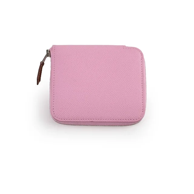 Hermès in Compact Wallet Mauve Sylvestre in Silk from The Purse Affair