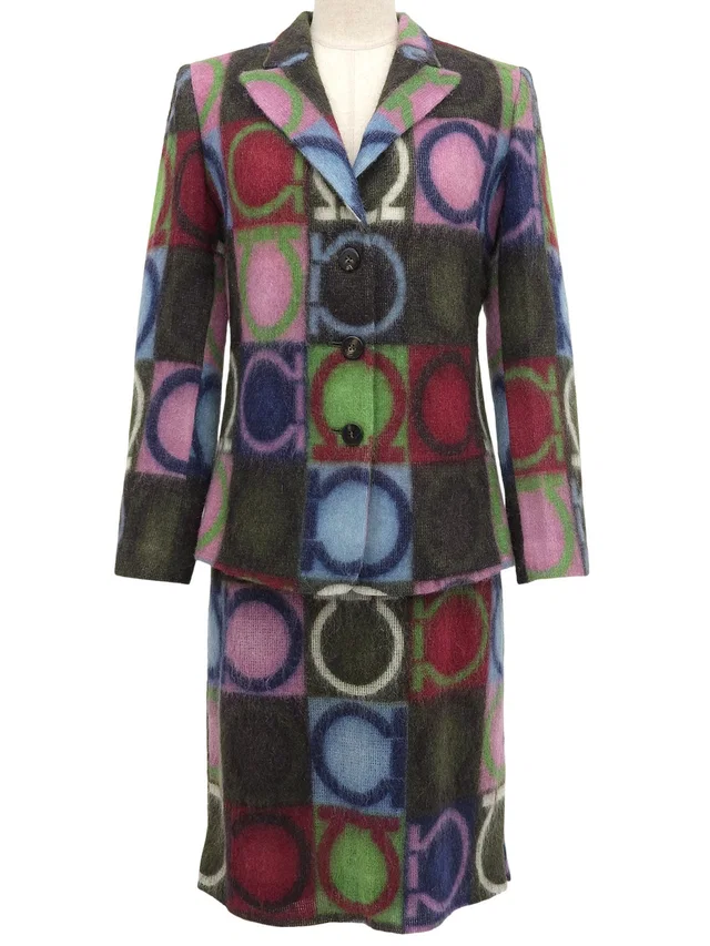 Ferragamo Gancini Pattern Setup #40 Multi-color in Multicolor Nylon from VINTAGE QOO TOKYO