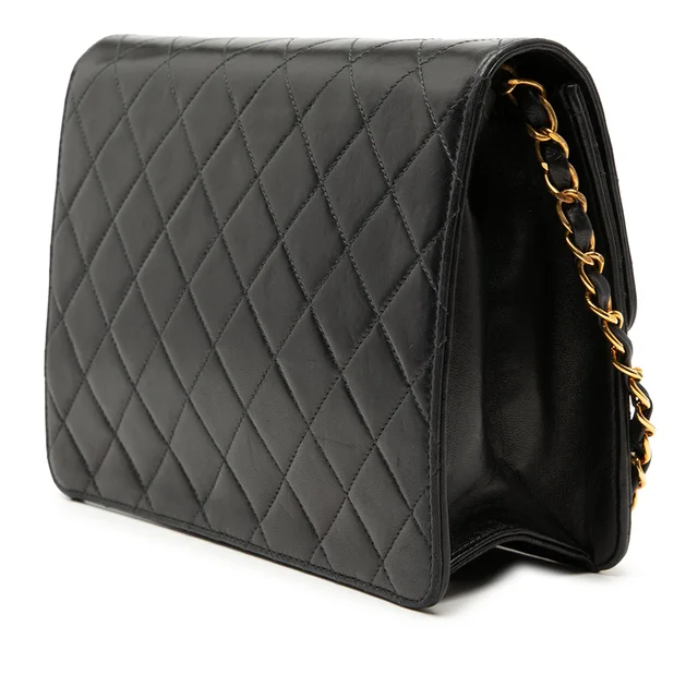 Black Chanel Small CC Quilted Lambskin Single Flap Crossbody Bag in Black Lambskin from Designer Revival, photo 2 of 2