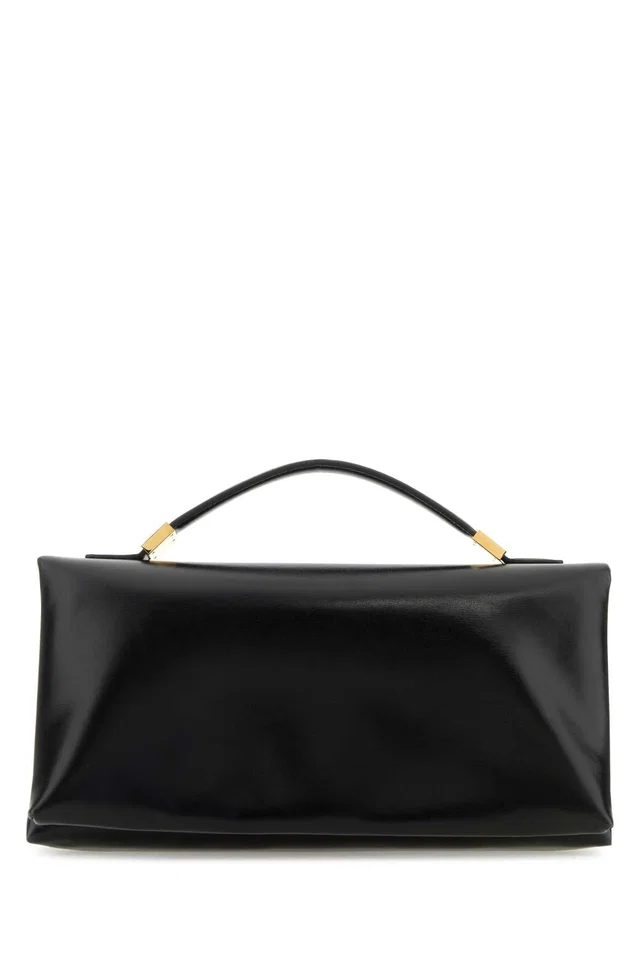 Marni Prisma Top Handle Bag — Black in Black Calfskin from HEWI