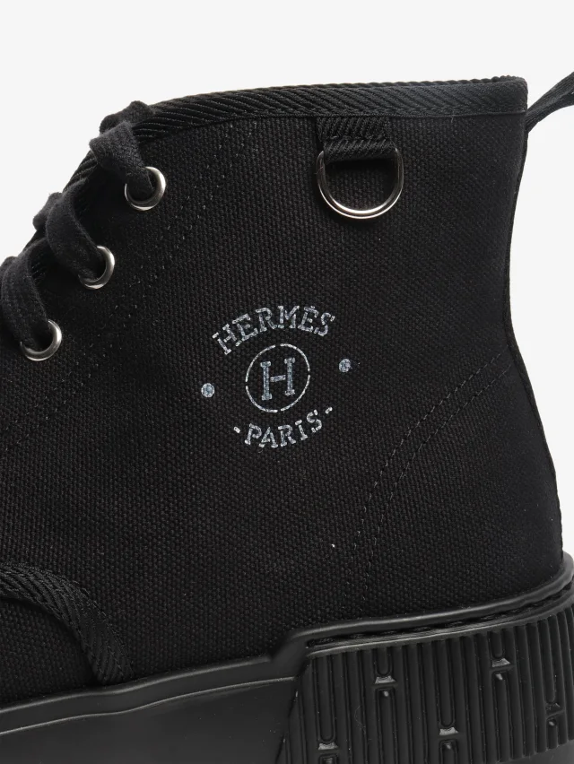 Hermès Black canvas ankle boots - size EU 39 (UK 6) in Black Canvas from Sign of the Times, photo 3 of 5