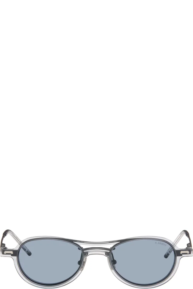 Maison Kitsuné Black A. Society Edition Hikari Sunglasses, image 1 of 1 from SSENSE