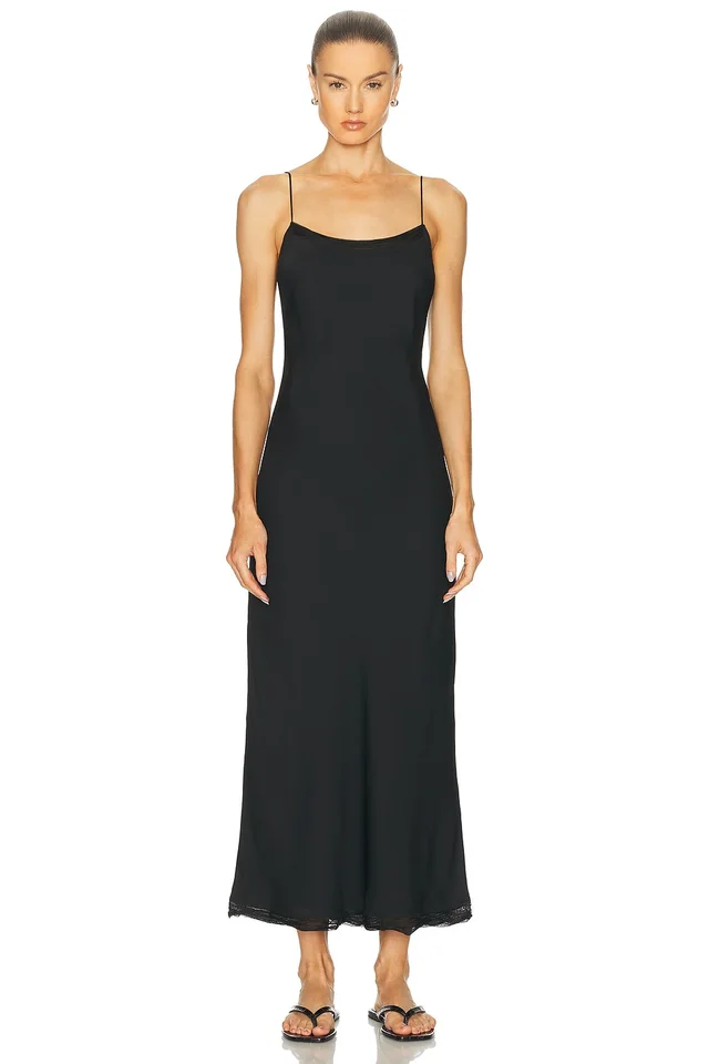 Toteme Satin Slip Dress in Black from FWRD, photo 1 of 1