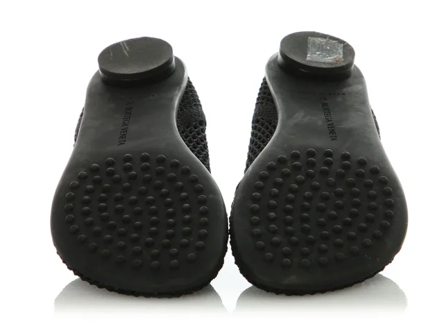 Bottega Veneta Black Atomic Mesh Ballerina Flats in Black Leather from Ann's Fabulous Finds, photo 6 of 6