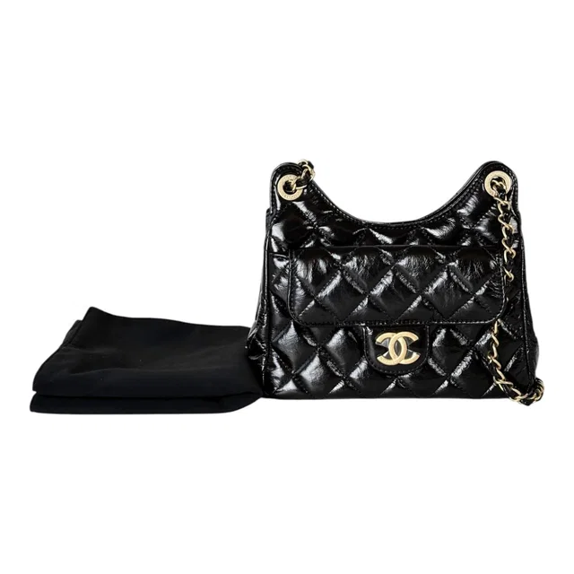 Chanel Small Black Hobo Bag in Black from Luxury Promise