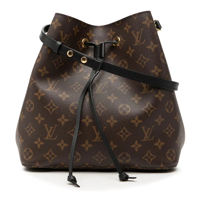 Black Louis Vuitton Monogram Neonoe MM Bucket Bag in Black Coated canvas from Designer Revival