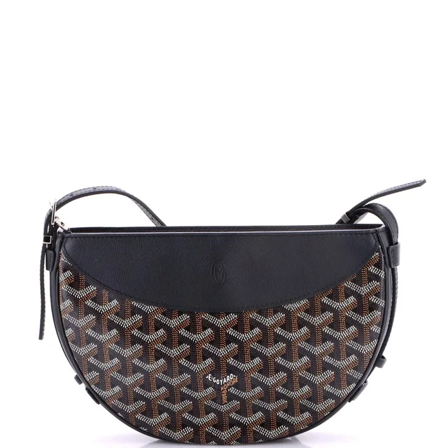 Goyard Hirondelle Shoulder Bag Coated Canvas and Leather in black Coated canvas from Rebag