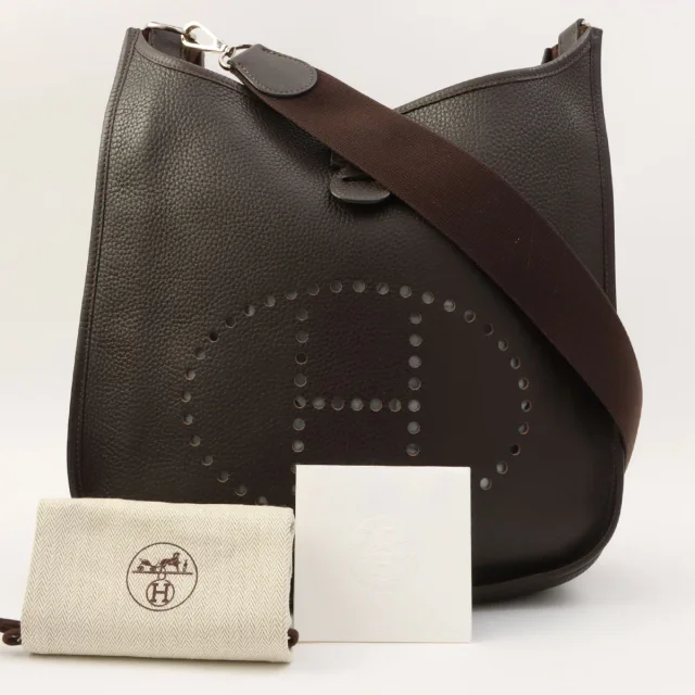 Hermès 2006 Evelyn II GM Chocolat in Clemence leather from VINTAGE QOO TOKYO, photo 18 of 18