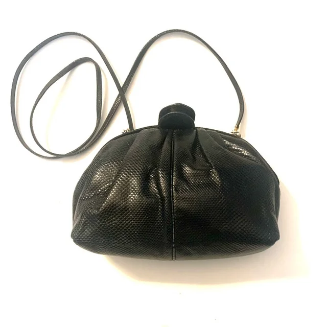 Judith Leiber Vintage Lizard Mini Crossbody Bag And Clutch, Black in black Lizard from Poshmark, photo 3 of 11