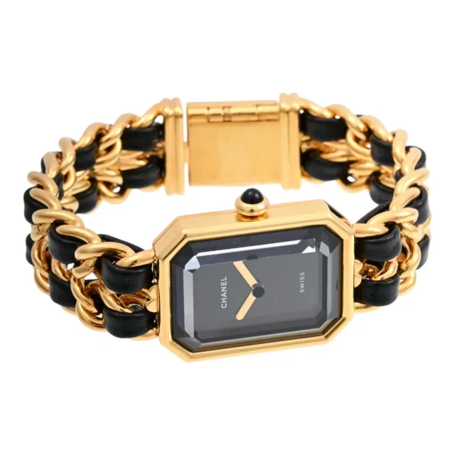 Chanel Première S H0001 Quartz Black/Gold in Black from VINTAGE QOO TOKYO, photo 4 of 9