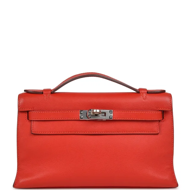 Hermès Kelly Pochette Capucine Swift Palladium Hardware in Swift leather from Madison Avenue Couture