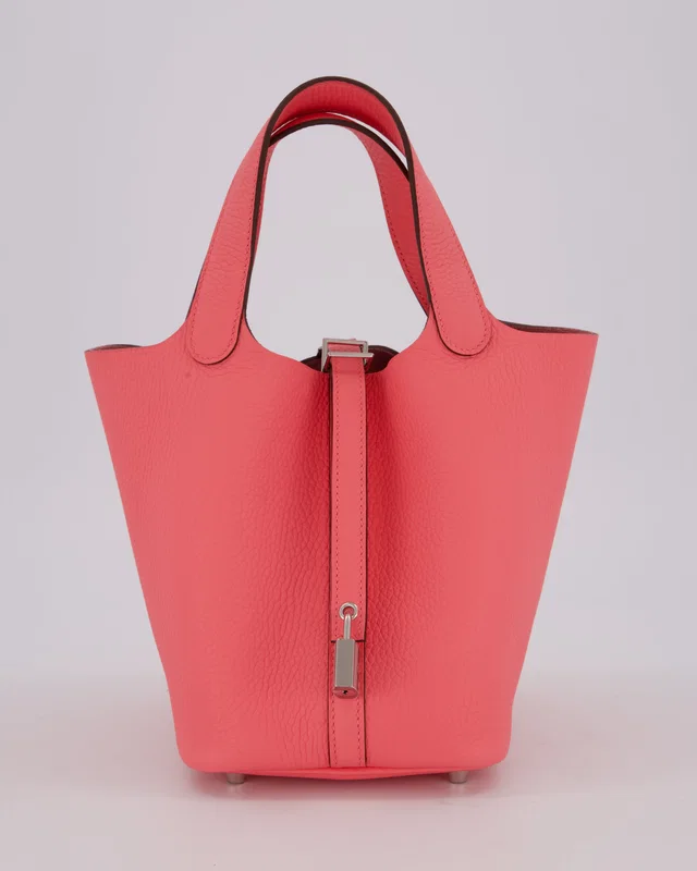 Hermès Picotin Lock 18 Bag in Pink Clemence leather from Sellier