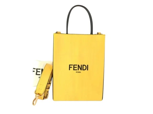 Fendi Handbag Small Shopping Bag Yellow Leather 2-Way in Yellow Leather from The Reluxe