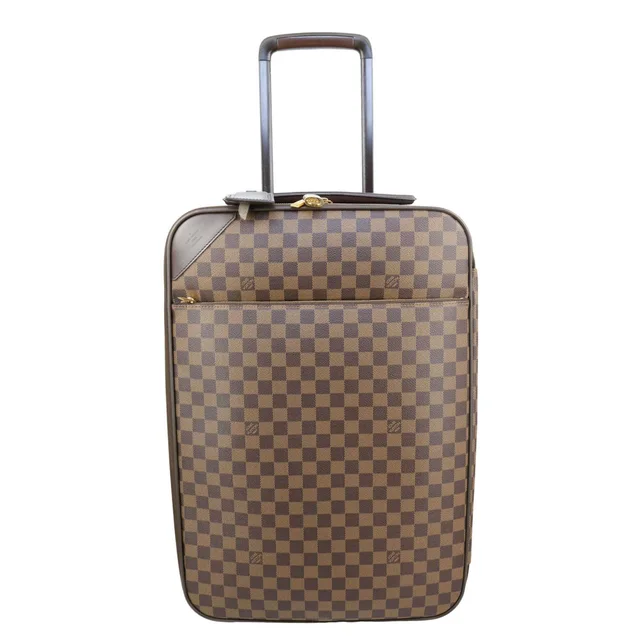 Louis Vuitton Pegase 55 Business Luggage Damier Ebene Travel Bag Brown in Brown Canvas from Dallas Designer Handbags