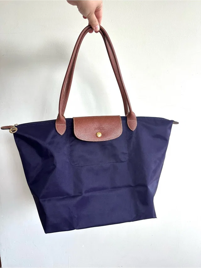 Longchamp Le Pliage Original L Tote Bilberry Purple Shoulder Handle Nylon Tote in brown|red|purple Nylon from Poshmark