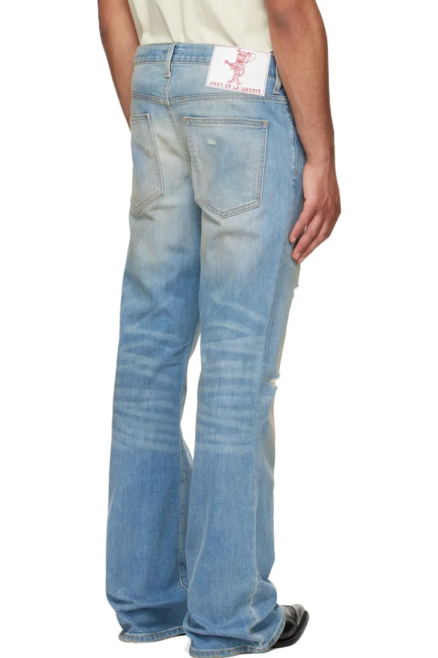 COÛT DE LA LIBERTÉ Blue Jimmy Sioux Stretch Flare Jeans, photo 3 of 4 from SSENSE