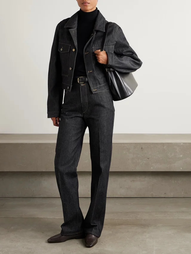 LEMAIRE Cropped organic denim jacket in Blue, photo 2 of 2 from NET-A-PORTER (Canada)