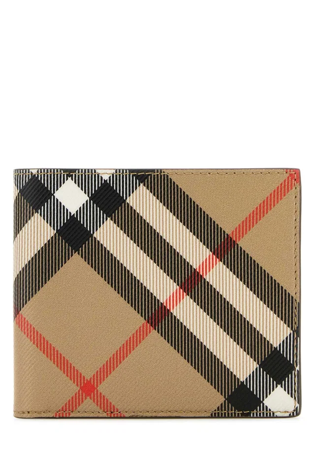 Burberry Printed E-Canvas Wallet — Beige Polyurethane Polyester Cotton in Beige Canvas from HEWI