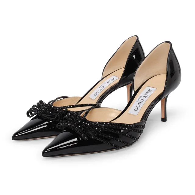 Jimmy Choo Patent Kaitence Bow Detail Pumps 36.5 in Black Patent leather from Blue Spinach