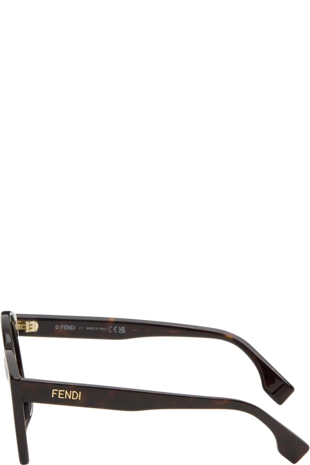 Fendi Brown Lettering Sunglasses, photo 3 of 3 from SSENSE