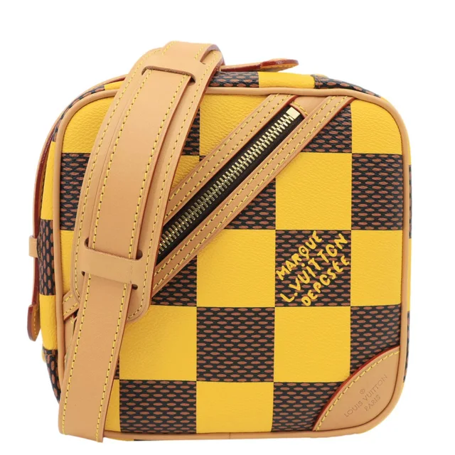 Louis Vuitton Volcano Damier Pop Chess Canvas Messenger Bag Yellow in Yellow Canvas from Dallas Designer Handbags
