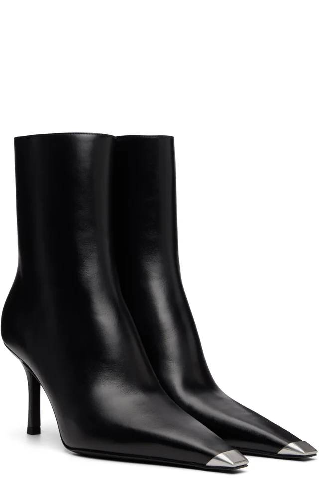 Alexander Wang Black Ferrara Zip Leather Boots, photo 4 of 5 from SSENSE